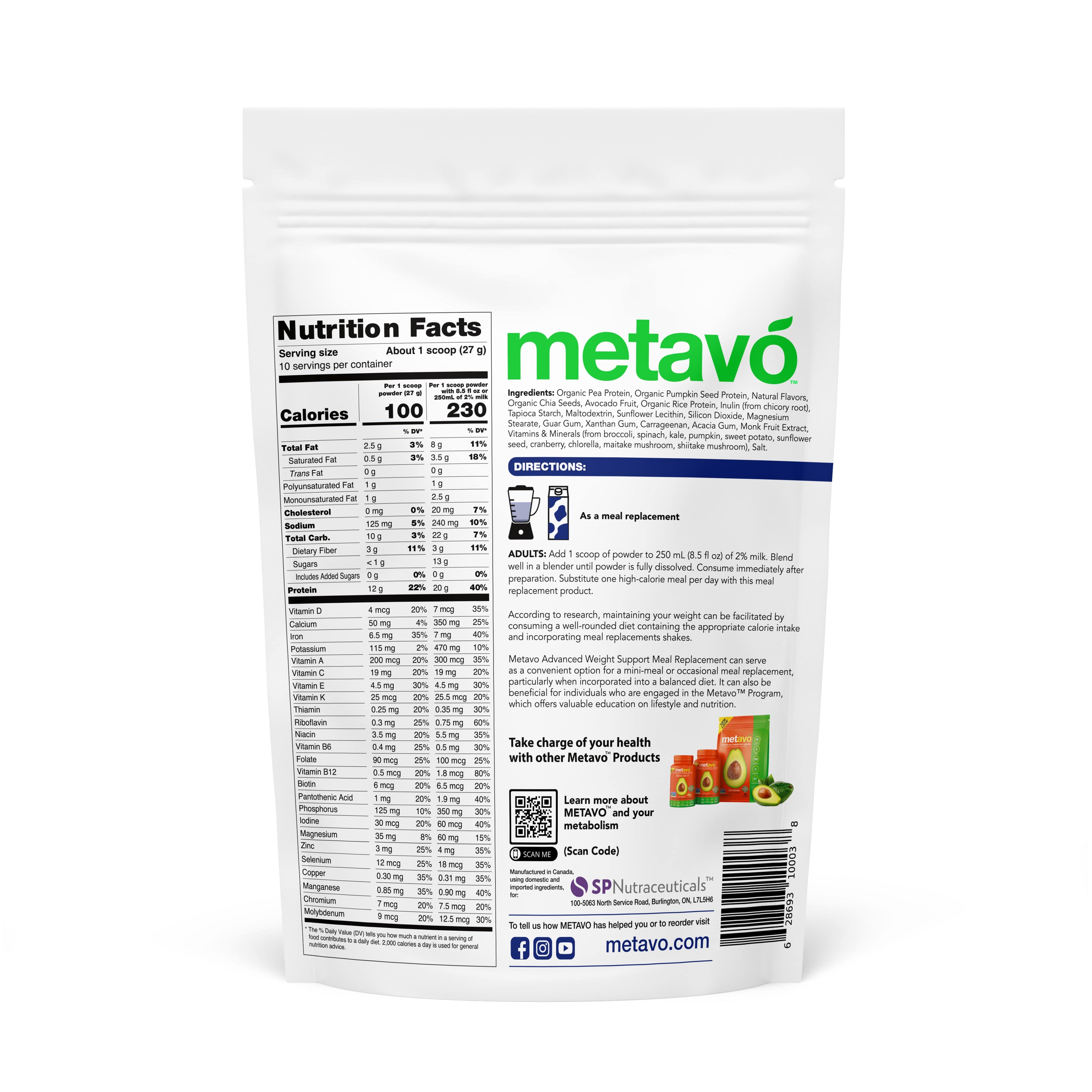 Metavo US Metavo GLP-1 Metavo Advanced GLP-1 Weight Support Meal Replacement Vanilla